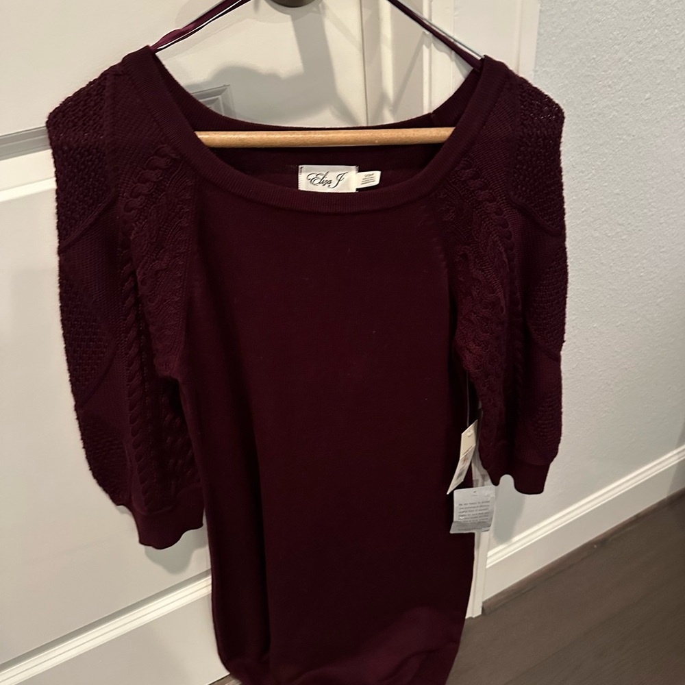 Eliza J Purple Crew Neck Sweater Dress